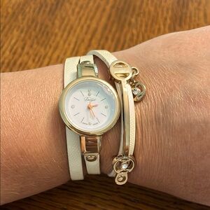 White and Gold wrap around watch